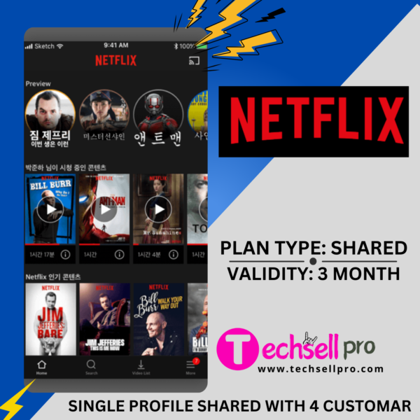 Netflix 3 Month's 4K Ultra HD 1 Screen ( SHARED)